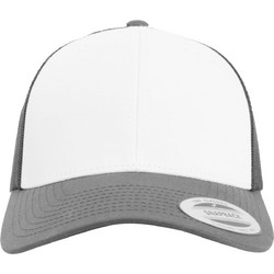 Flexfit Καπέλο Jockey με Δίχτυ Snapback Υφασμάτινο Λευκό Γκρι 6606CF-01128