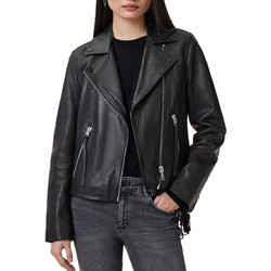 AllSaints Γυναικείο Μπουφάν Δερματίνη Κοντό Μαύρο W086LB