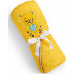 Beboulino Happy Bear Βρεφικό Μπουρνούζι Κάπα Πορτοκαλί 75x75cm