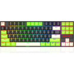 Redragon Kumara Μηχανικό Gaming Πληκτρολόγιο TenKeyLess με Ultramag Magnetic Διακόπτες RGB Black Green