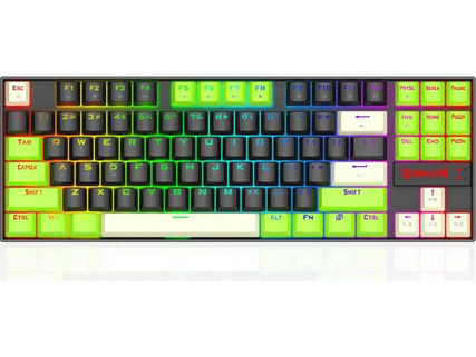 Redragon Kumara Μηχανικό Gaming Πληκτρολόγιο TenKeyLess με Ultramag Magnetic Διακόπτες RGB Black Green