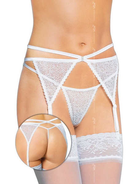 Softline Ζαρτιέρες με Δαντέλα See Through Λευκές 3318