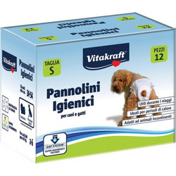 Vitakraft Pannolini Πάνες Βρακάκια Σκύλου με Αυτοκόλλητα Small 2-6kg 34-54cm 12τμχ
