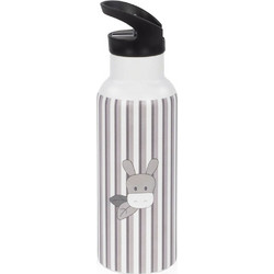 Walking Mum Botton Stripes Παιδικό Παγούρι Θερμός Ανοξείδωτο με Καλαμάκι Λευκό 500ml