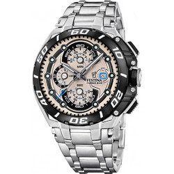 Festina Ανδρικό Ρολόι Χρονογράφος με Ασημί Μεταλλικό Μπρασελέ F20754/2