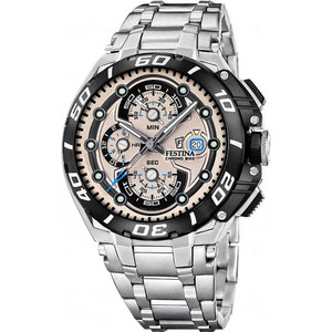 Festina Ανδρικό Ρολόι Χρονογράφος με Ασημί Μεταλλικό Μπρασελέ F20754/2