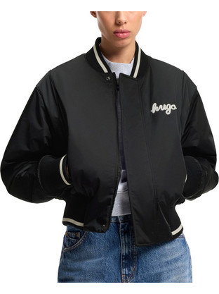 Hugo Boss Γυναικείο Μπουφάν Bomber Μακρύ Μαύρο 50563077-001