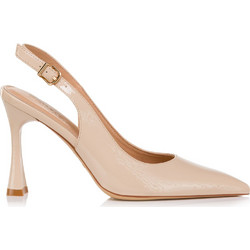 Primadonna Γόβες Slingback Λουστρίνι με Λεπτό Ψηλό Τακούνι Nude 41201VE