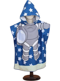 QueenMother Splash Space Man Παιδικό Πόντσο Θαλάσσης Microfiber Μπλε 59x59cm PNC17