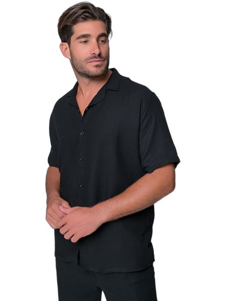 Ben Tailor Ανδρικό Σετ Πουκάμισο & Βερμούδα Καλοκαιρινό Μαύρο MDXT.1037