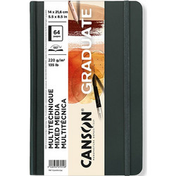 Canson Graduate Sketchbook 14x21.6cm Mixed Media 220gr/m² 32 Κρεμ Φύλλα