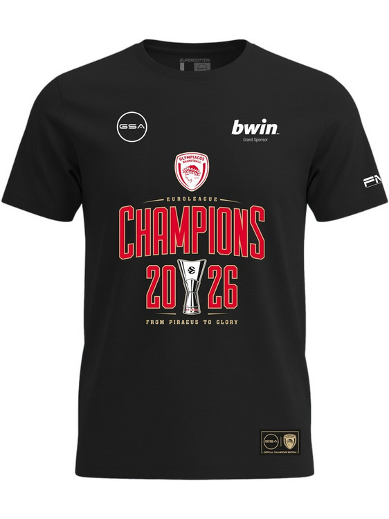 GSA Ολυμπιακός Παιδικό T-Shirt Κοντομάνικο Μαύρο GT42554