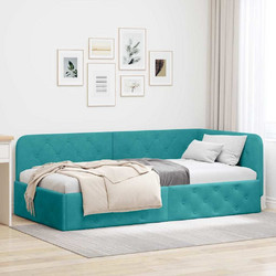 vidaXL Κρεβάτι Μονό Υφασμάτινο με Τάβλες 90x200cm 42016541
