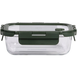 Estia Olive Δοχείο Φαγητού Γυάλινο 660ml Μαύρο