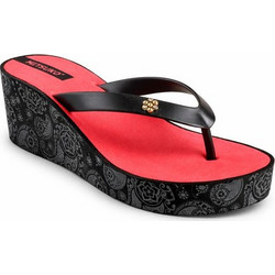 Mitsuko Γυναικείες Σαγιονάρες Platforms Μαύρες SA66955W-BLA