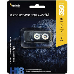 Technik H18 Επαναφορτιζόμενος Φακός Κεφαλής Led IPX4 350lm
