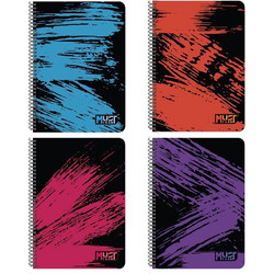 Must Colors Σπιράλ Τετράδιο Ριγέ B5 150 Φύλλων 5 Θεμάτων Διάφορα Σχέδια 585931