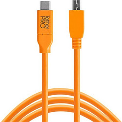 Tether CUC2415-ORG Καλώδιο USB-B Mini Male 2.0 to USB-C Male 4.6m Orange