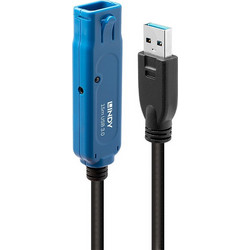 Lindy 43229 Καλώδιο USB-A Male 3.0 to USB-A Female 15m Black Blue
