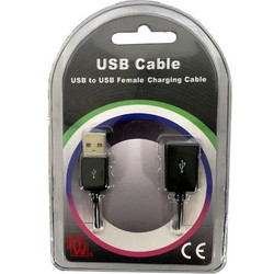 19.02.0020 Καλώδιο USB-A Male 2.0 to USB-A Female 1m Black