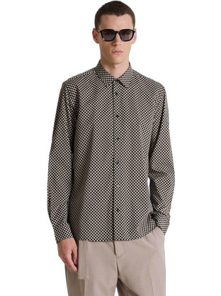 Antony Morato Barcelona Ανδρικό Πουκάμισο Printed Μπεζ SL00812FA430651