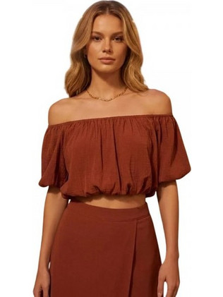 VinD.gr Γυναικείο Καλοκαιρινό Crop Top Rusted 1262250001