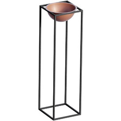 Aberto Design Κασπώ Δαπέδου Εσωτερικού Χώρου Μεταλλικό με Βάση Μαύρο Ροζ Χρυσό 28x28x80cm 247HFM1174