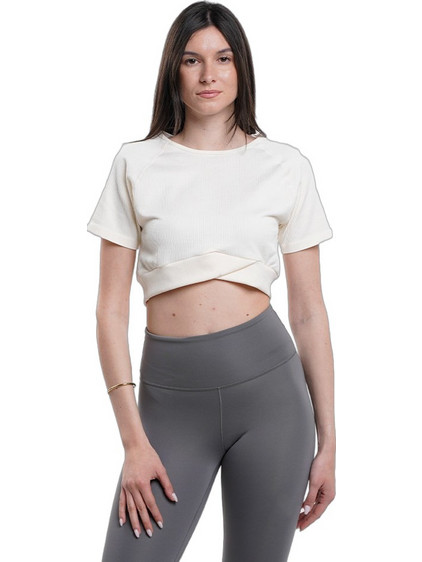 Pink Soda Sport Γυναικείο Καλοκαιρινό Crop Top Ριπ Εκρού PSSTW11839269