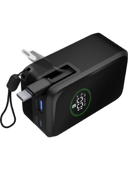 Cellular Line Power Bank 10000mAh 45W με Ενσωματωμένο Καλώδιο USB-C Power Delivery Black