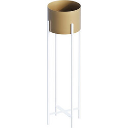Aberto Design Κασπώ Ποδήλατο Δαπέδου Εσωτερικού Χώρου Μεταλλικό με Βάση Λευκό Χρυσό 23x78cm 247HFM1195