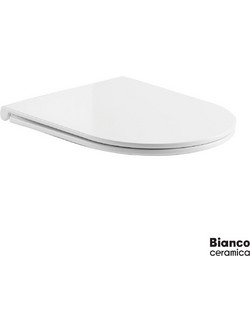 Bianco Ceramica Bella Καπάκι Λεκάνης Οβάλ Πλαστικό Slim Soft Close Λευκό 523-9700SC-300