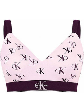 Calvin Klein Μπουστάκι με Ελαφριά Ενίσχυση χωρίς Μπανέλα Ροζ LV00QF8877-6GB