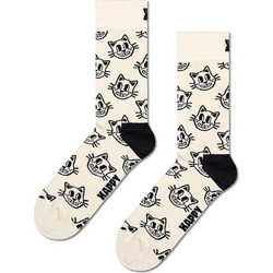 Happy Socks Βαμβακερές Γυναικείες Κάλτσες Εκρού με Σχέδια P002737-1000
