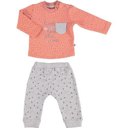 BiBaby Sweet Time Βρεφικό Σετ Φόρμας Χειμωνιάτικο Κοραλί Γκρι 59669