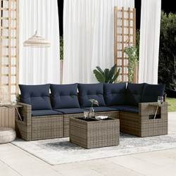vidaXL Σετ Σαλόνι Κήπου Rattan 5τμχ Εκρού Μπλε 3220140