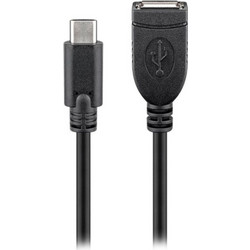 Goobay 55470 Καλώδιο USB-A Female 2.0 to USB-C Male 0.2m Black