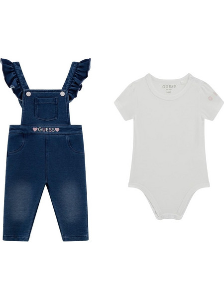 Guess Βρεφικό Σετ για Κορίτσι Καλοκαιρινό Λευκό Navy Μπλε A5RG02K6YW4-G011