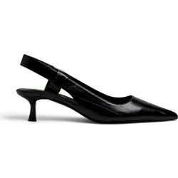 MTNG Γόβες Slingback Λουστρίνι με Λεπτό Χαμηλό Τακούνι Μαύρες 55764-C60897