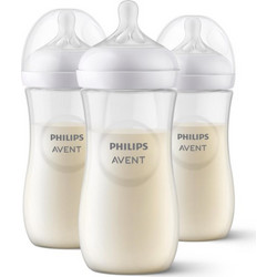 Philips Avent Natural Response Σετ Μπιμπερό με Θηλή Σιλικόνης κατά των Κολικών 6+ Μηνών Transparent 3x330ml