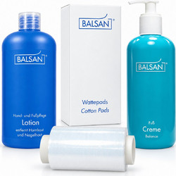 Balsan Hand & Foot Care Lotion 500ml + Foot Cream Balance 500ml + Cotton Pads 40τμχ + Foot Care Wrap Cling Film 10cm?150m