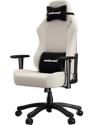Anda Seat Καρέκλα Gaming Υφασμάτινη με Ρυθμιζόμενα Μπράτσα Μπεζ Μαύρη AD18-44-I-F