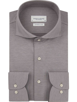 Profuomo Ανδρικό Πουκάμισο Japanese Knitted Slim Fit Μοβ PPXH30020H