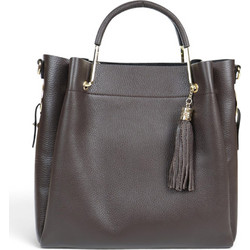 Passaggio Leather Γυναικεία Τσάντα Χειρός Δερμάτινη Γκρι 6014-KR-22
