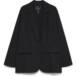 Vero Moda Γυναικείο Σακάκι Μακρύ Υφασμάτινο Μαύρο 10352703