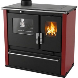 Verso CS Plus Inox Steel Red Left Ξυλόσομπα με Φούρνο 7.7kW