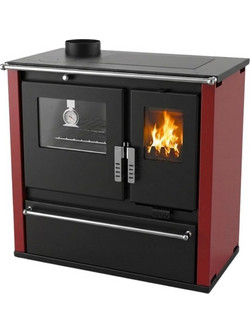 Verso CS Plus Inox Steel Red Left Ξυλόσομπα με Φούρνο 7.7kW