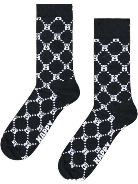 Happy Socks Ανδρικές Κάλτσες Ψηλές με Σχέδια Μαύρες P006126