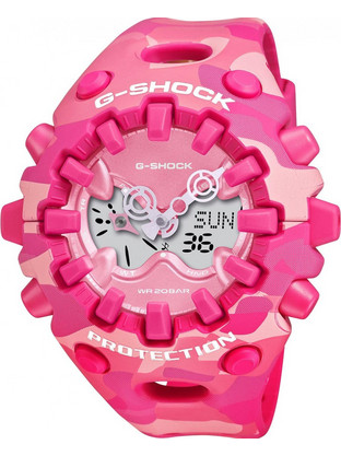 Casio G-Shock Ανδρικό Ρολόι Χρονογράφος με Φούξια Καουτσούκ Λουράκι GA-V01CMG-4A