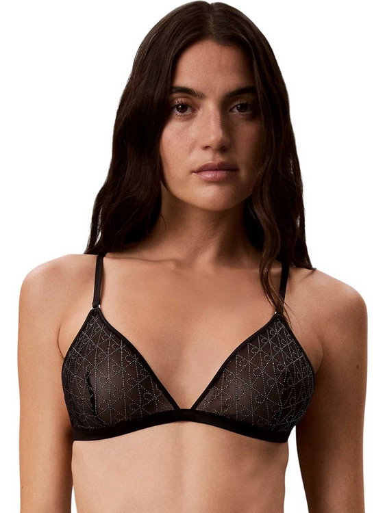 Calvin Klein Σουτιέν Τριγωνάκι χωρίς Μπανέλα Μαύρο LV00QF8953-UB1