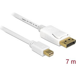 Delock Cable Mini DisplayPort 1.2 male to DisplayPort male 4K 60Hz, 7m, White (83485)
